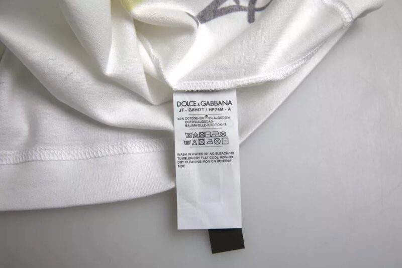 Dolce & Gabbana White Graphic Cotton Short Sleeves Men T-shirt - Image 4