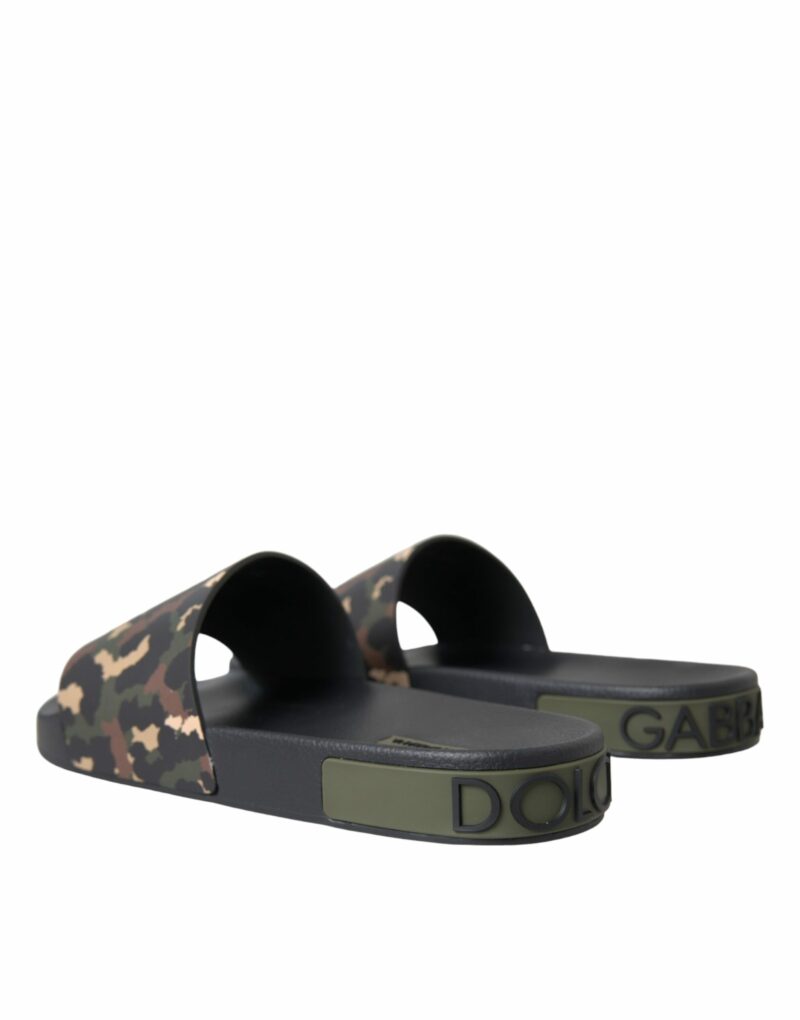Dolce & Gabbana Multicolor Camouflage Leather Beachwear Men Shoes - Image 4