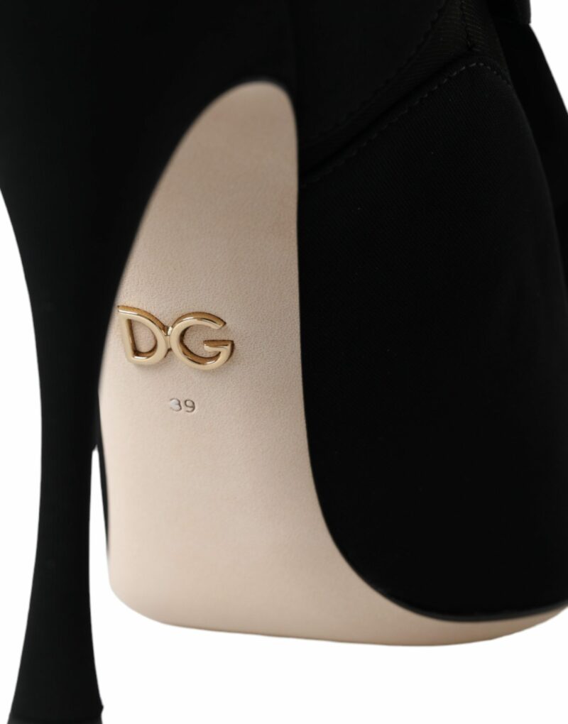 Dolce & Gabbana Black Stiletto Heels Mid Calf Boots Shoes - Image 7