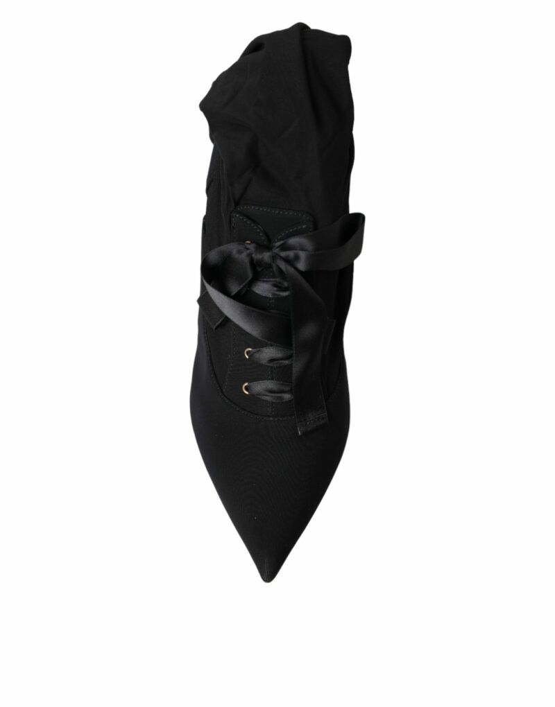 Dolce & Gabbana Black Stiletto Heels Mid Calf Boots Shoes - Image 8