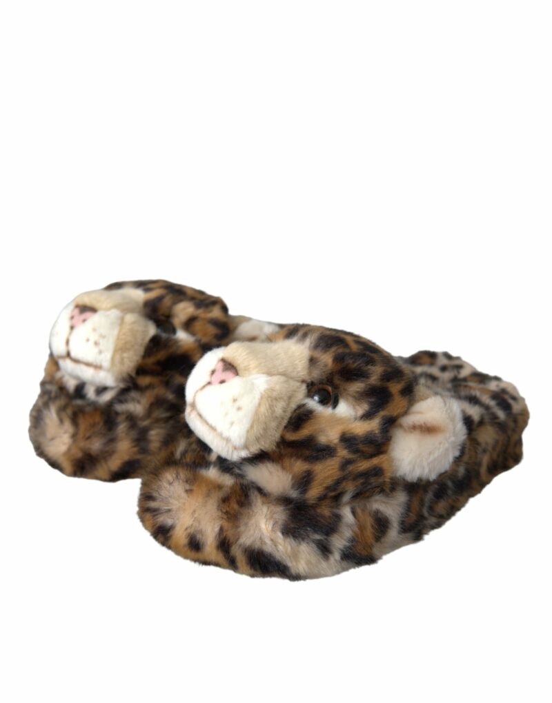Dolce & Gabbana Brown Tiger Slippers Flats Sandals Shoes - Image 3