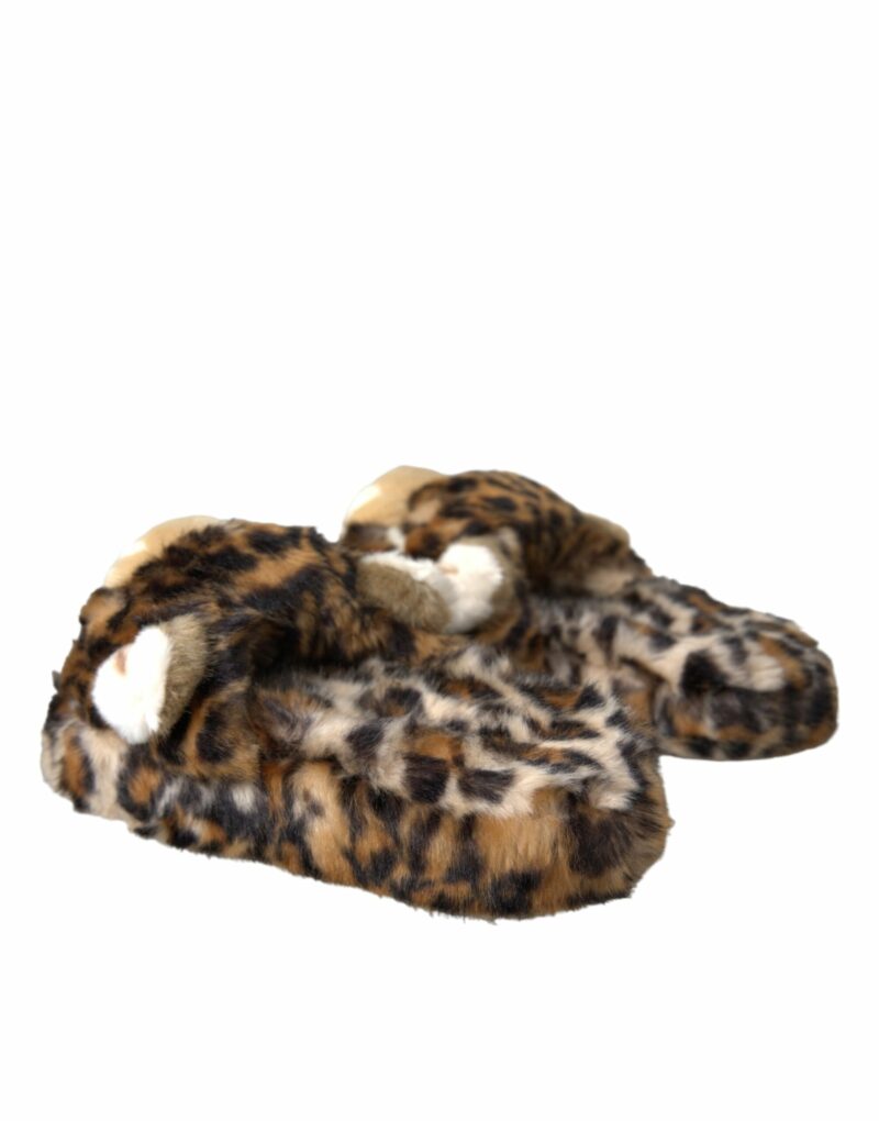 Dolce & Gabbana Brown Tiger Slippers Flats Sandals Shoes - Image 4