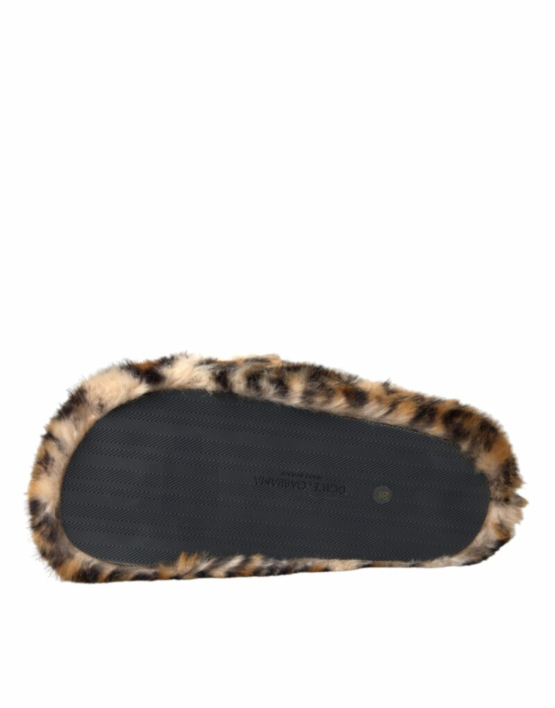 Dolce & Gabbana Brown Tiger Slippers Flats Sandals Shoes - Image 6