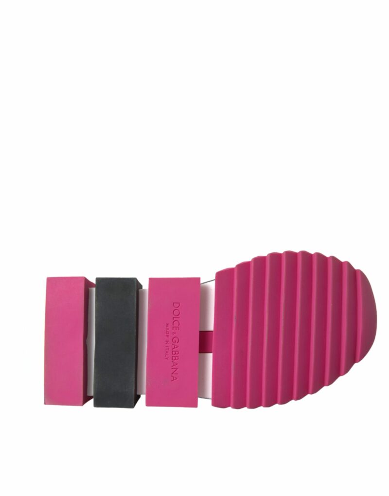 Dolce & Gabbana Pink Sorrento Crystals Sneakers Shoes - Image 7