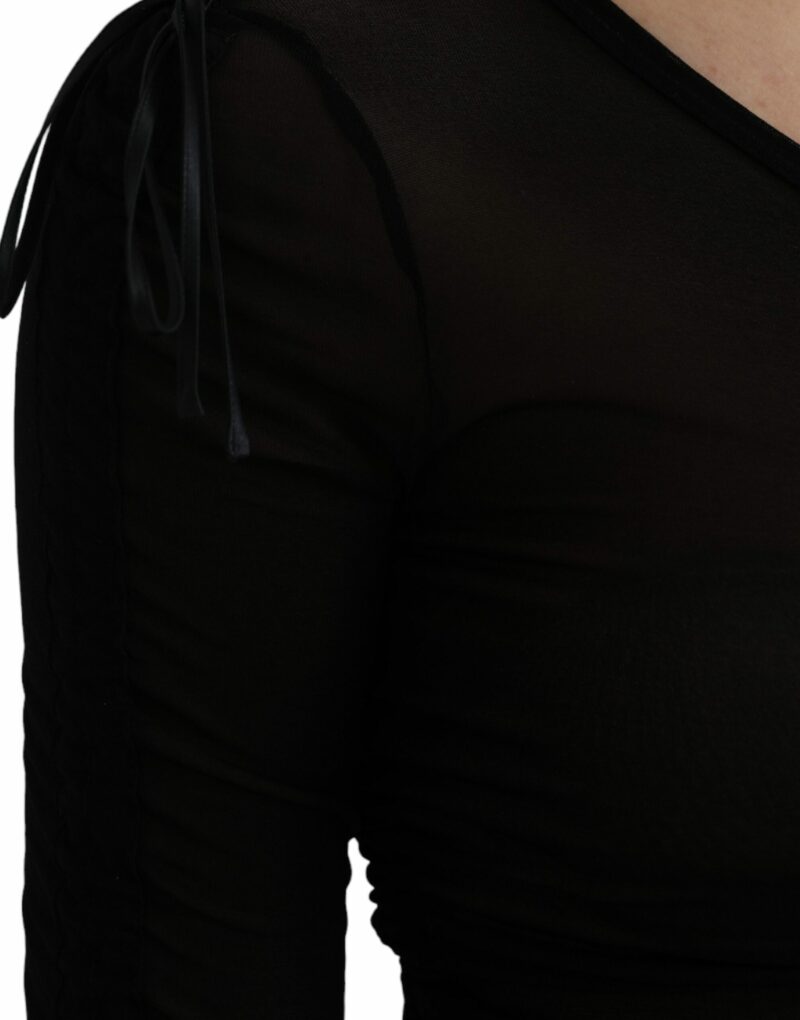 Dolce & Gabbana Black Sheer Bodycon Sheath Midi Dress - Image 6
