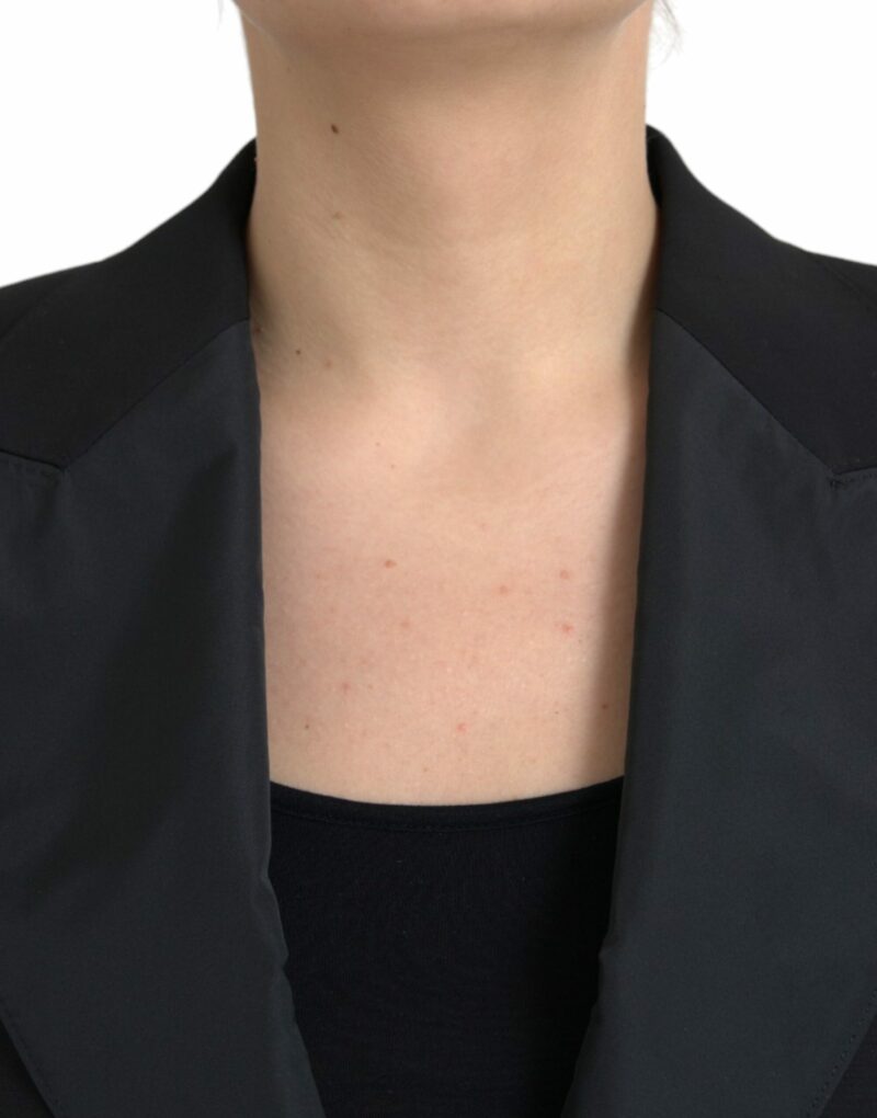 Dolce & Gabbana Black Polyester Puffed Sleeves Cropped Jacket - Image 5