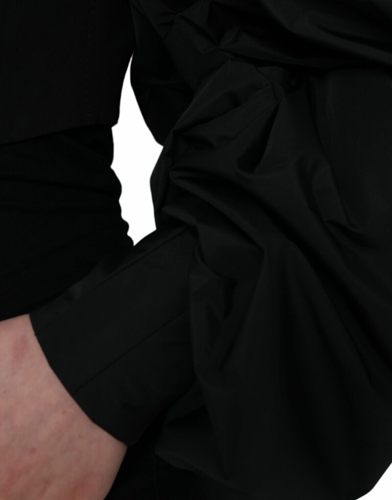 Dolce & Gabbana Black Polyester Puffed Sleeves Cropped Jacket - Image 6