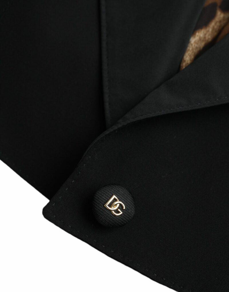 Dolce & Gabbana Black Polyester Puffed Sleeves Cropped Jacket - Image 8