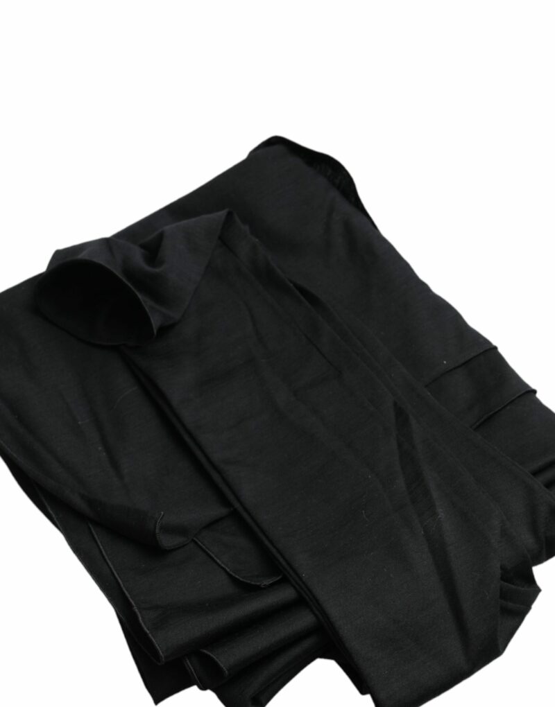 Dolce & Gabbana Black Wool Cutout Asymmetric Long Sleeve Top - Image 7