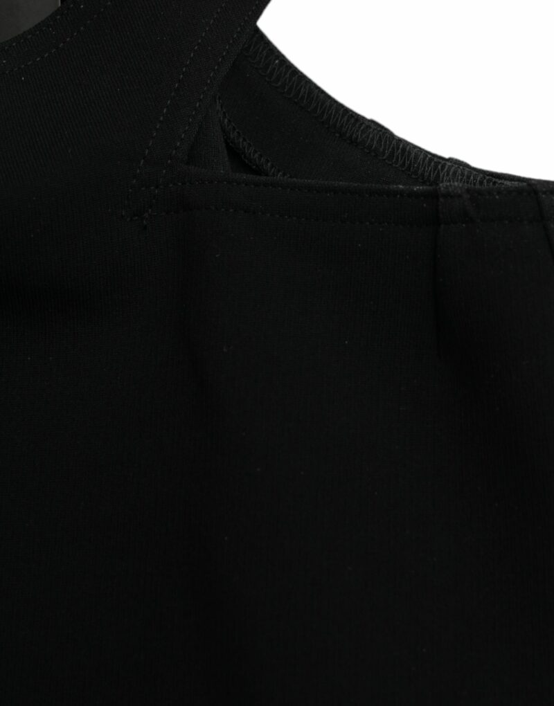 Dolce & Gabbana Black Sleeveless Round Neck Cropped Tank Top - Image 7