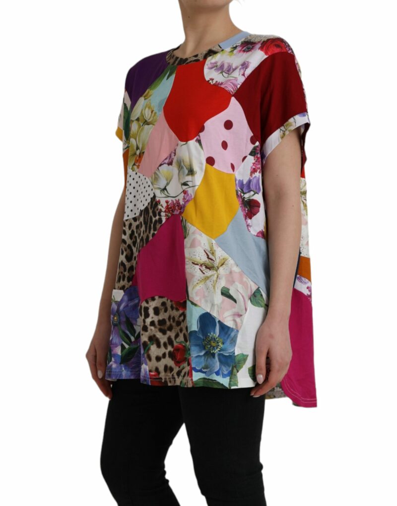 Dolce & Gabbana Multicolor Patchwork Cotton Silk Blouse Top - Image 2