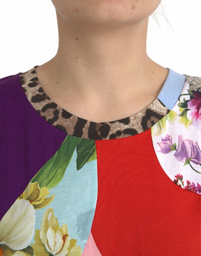 Dolce & Gabbana Multicolor Patchwork Cotton Silk Blouse Top - Image 4