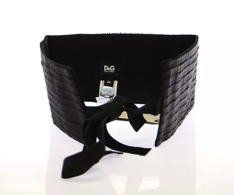 Dolce & Gabbana Black Silk Womens Waist Cummerbund - Image 6