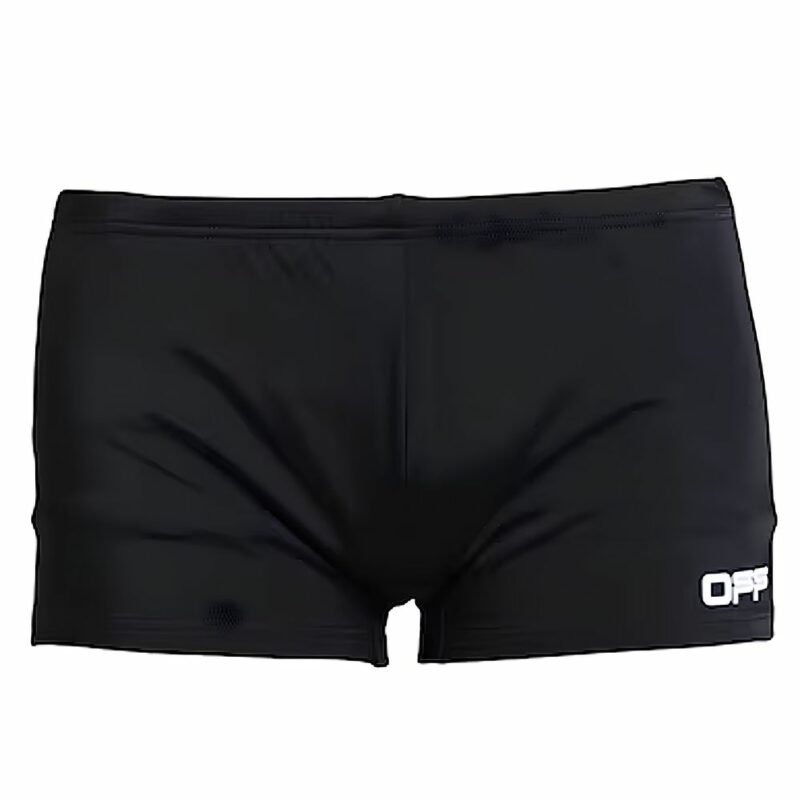 Off-White Black Nylon Men's Swim Trunk
