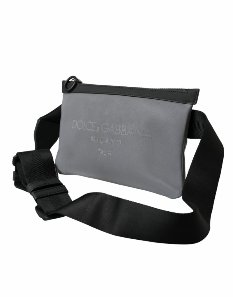 Dolce & Gabbana Gray Neoprene Logo Zip Waist Fanny Pack Belt Pouch Bag - Image 3