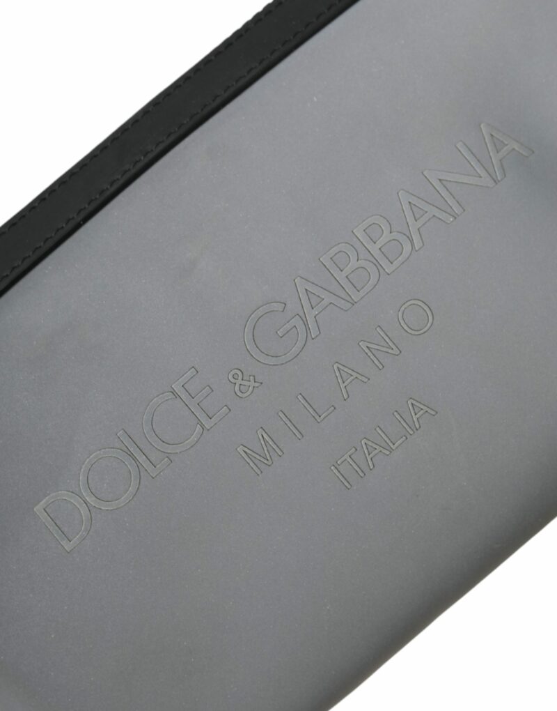 Dolce & Gabbana Gray Neoprene Logo Zip Waist Fanny Pack Belt Pouch Bag - Image 5