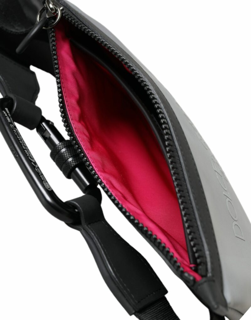 Dolce & Gabbana Gray Neoprene Logo Zip Waist Fanny Pack Belt Pouch Bag - Image 8