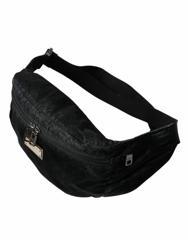 Dolce & Gabbana Black Nylon Logo Plaque Belt Waist Fanny Pack Bag - Image 3