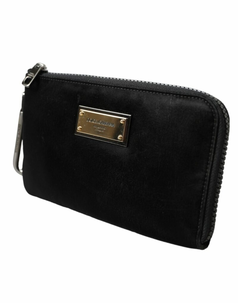 Dolce & Gabbana Black Nylon Logo Plaque Keyring Pouch Clutch Bag - Image 3