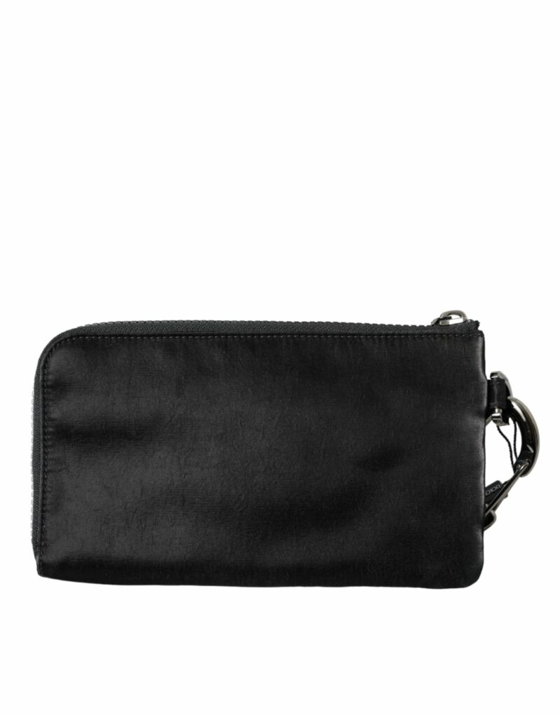 Dolce & Gabbana Black Nylon Logo Plaque Keyring Pouch Clutch Bag - Image 4