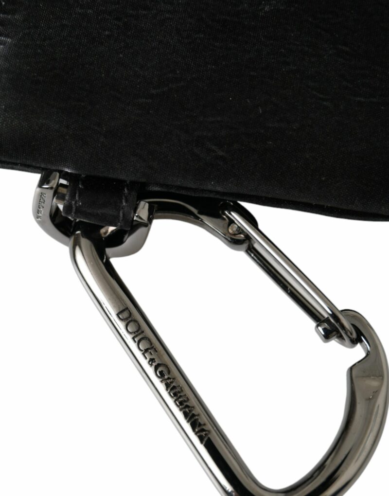 Dolce & Gabbana Black Nylon Logo Plaque Keyring Pouch Clutch Bag - Image 5