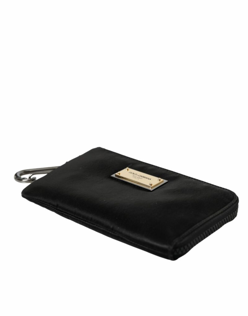 Dolce & Gabbana Black Nylon Logo Plaque Keyring Pouch Clutch Bag - Image 6