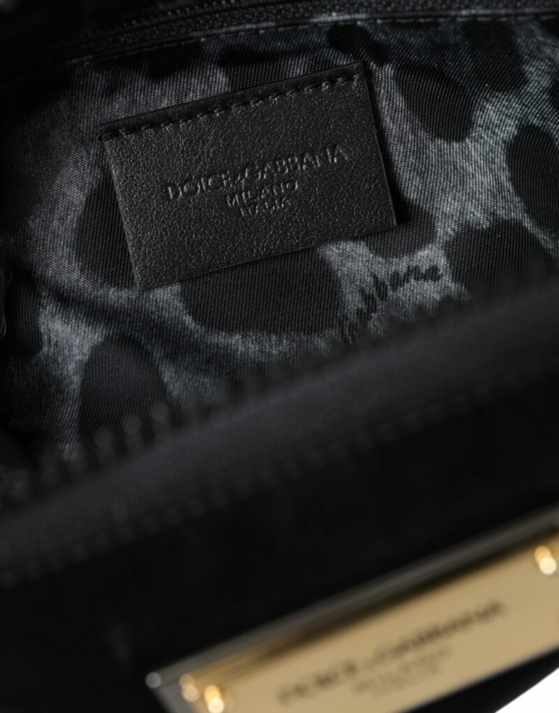 Dolce & Gabbana Black Nylon Logo Plaque Keyring Pouch Clutch Bag - Image 8