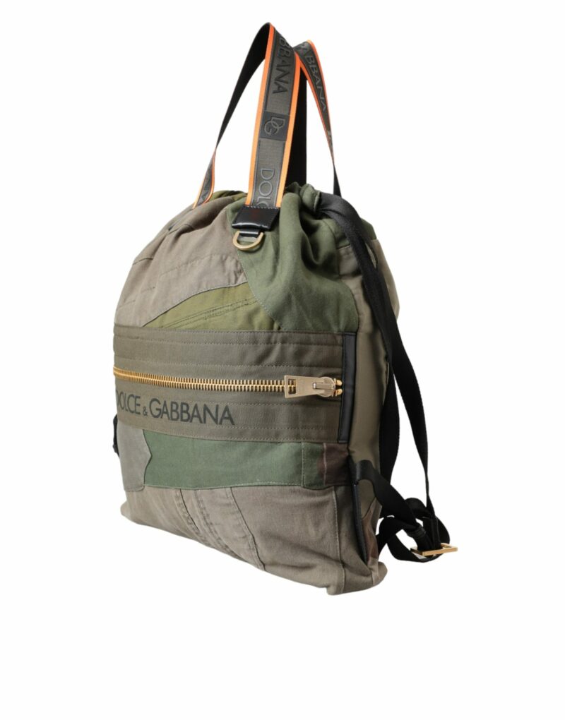Dolce & Gabbana Military Green Patchwork Rucksack Backpack Bag - Image 3