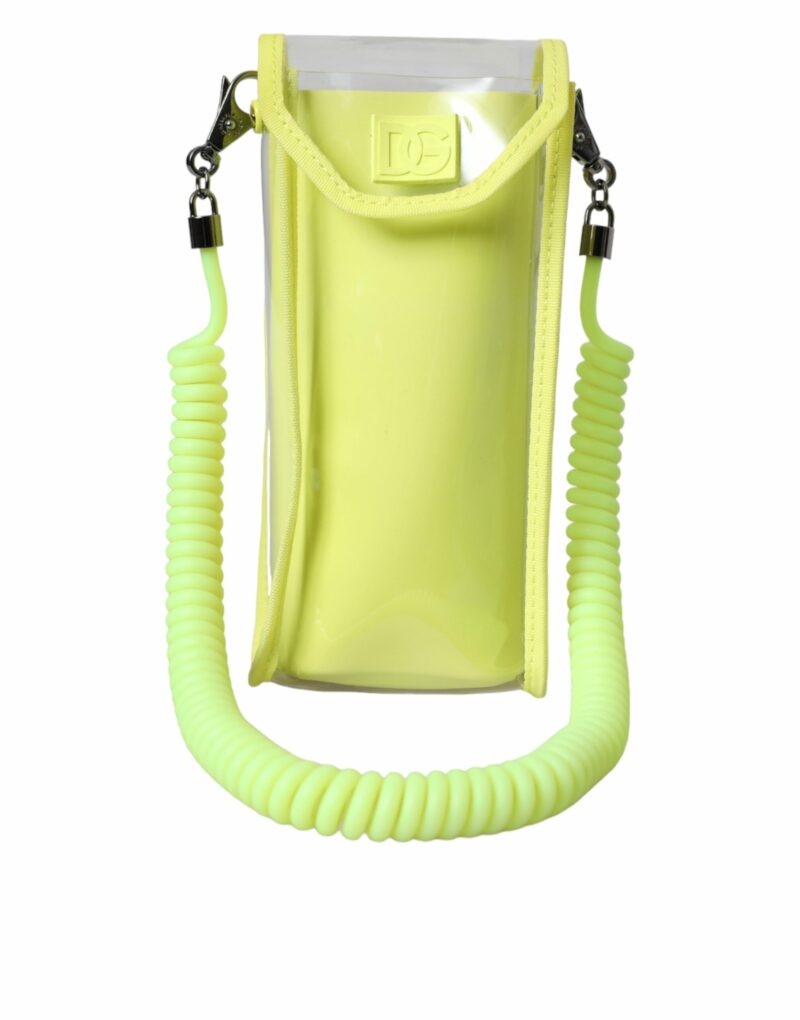 Dolce & Gabbana Yellow Green Plastic DG Logo Neck Strap Cardholder Wallet - Image 2