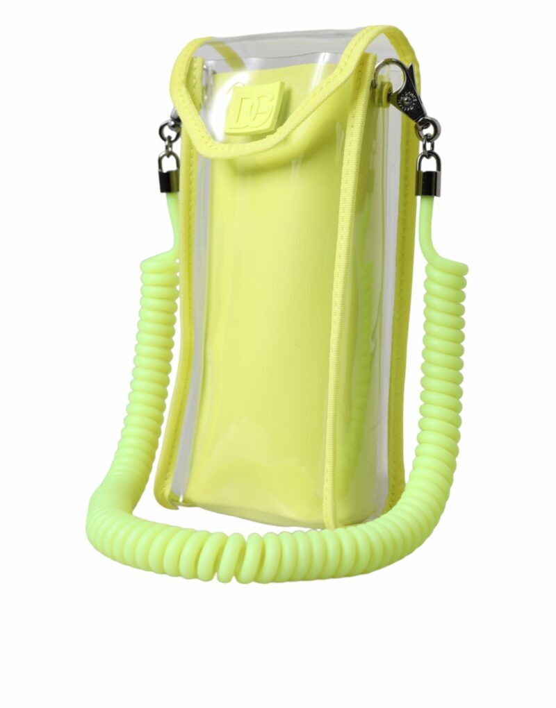 Dolce & Gabbana Yellow Green Plastic DG Logo Neck Strap Cardholder Wallet - Image 3