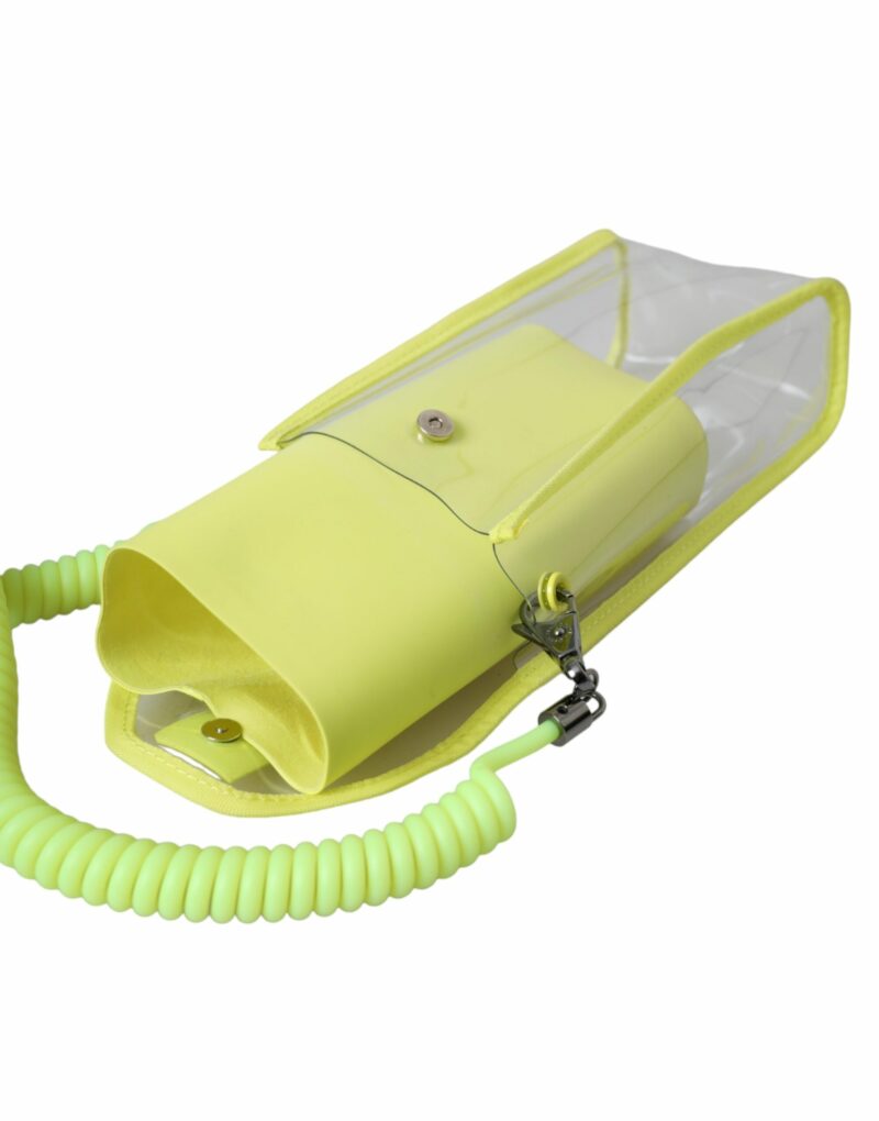 Dolce & Gabbana Yellow Green Plastic DG Logo Neck Strap Cardholder Wallet - Image 7