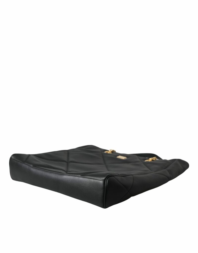 Dolce & Gabbana Black Leather JUNGLE Quilted Shopping Tote Bag - Image 5