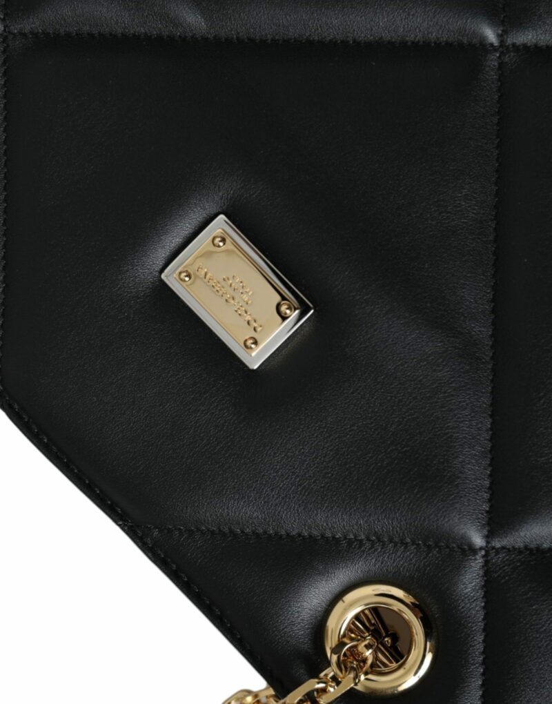 Dolce & Gabbana Black Leather JUNGLE Quilted Shopping Tote Bag - Image 6