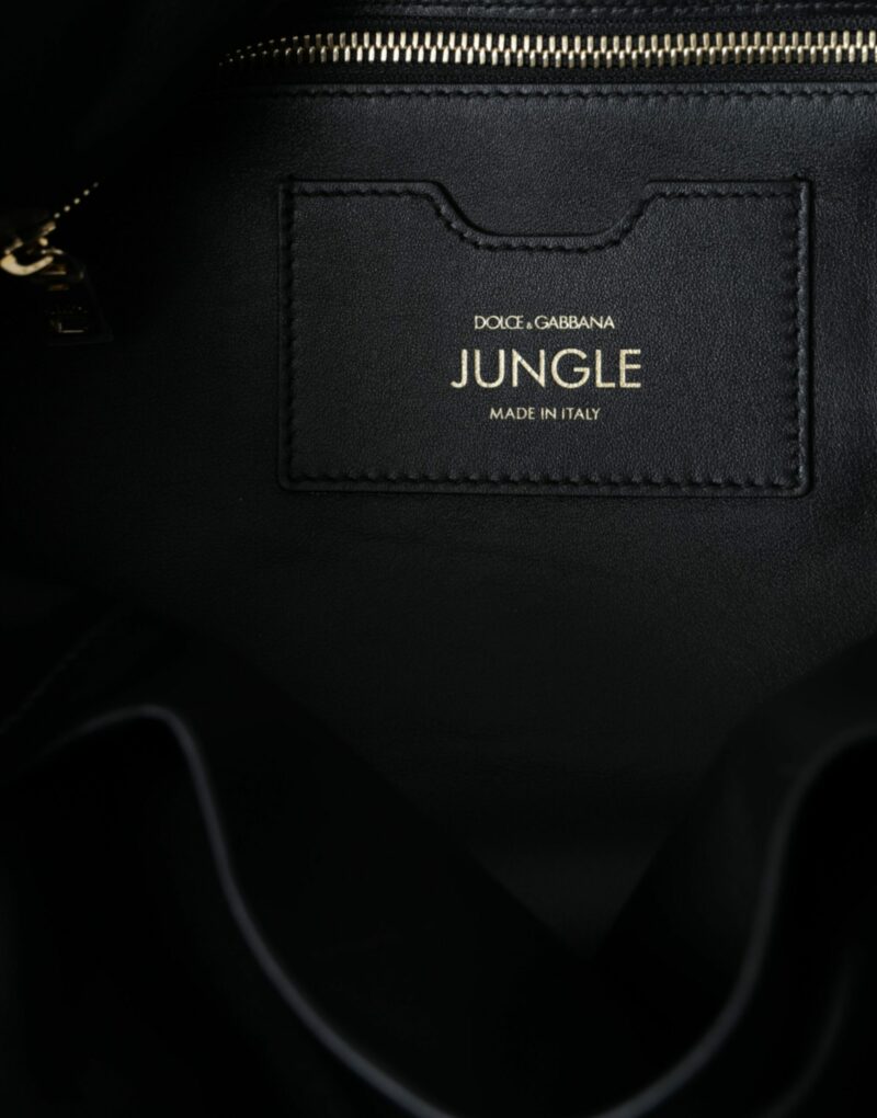 Dolce & Gabbana Black Leather JUNGLE Quilted Shopping Tote Bag - Image 7
