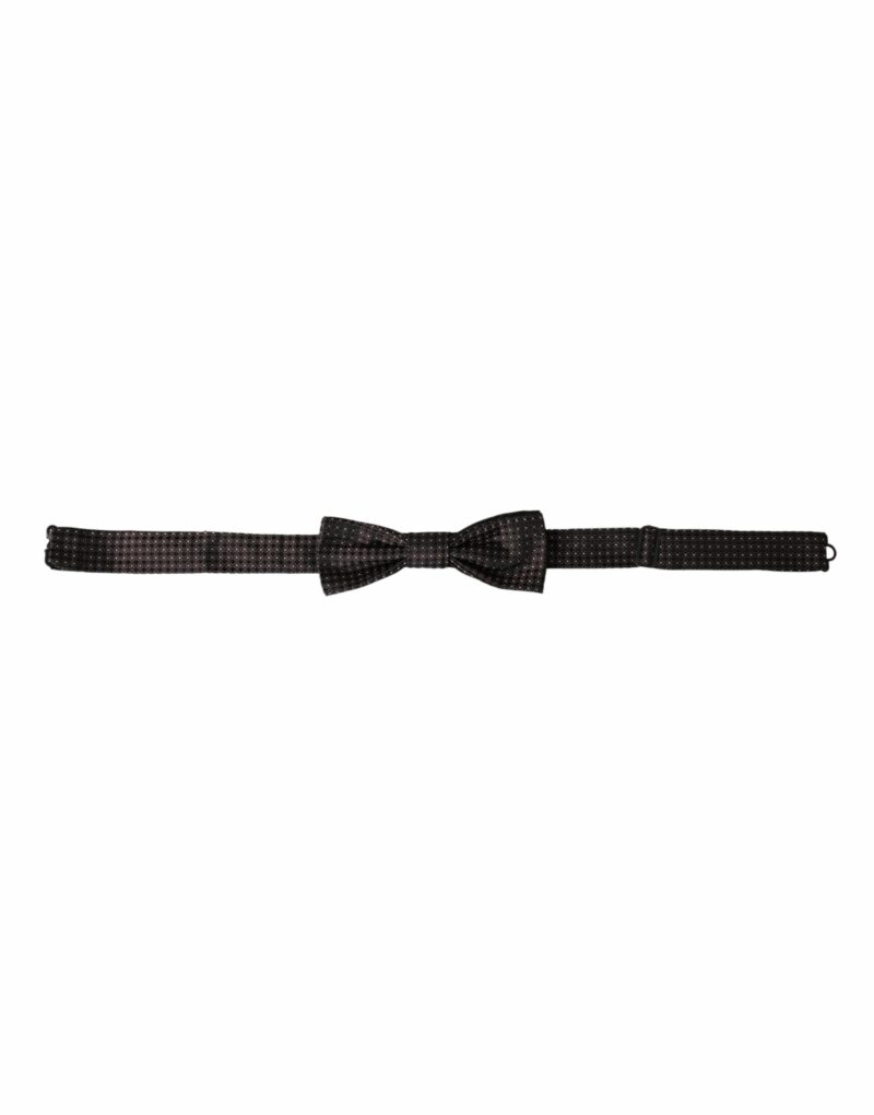 Dolce & Gabbana Brown Fantasy Silk Adjustable Neck Men Papillon Bow Tie - Image 2