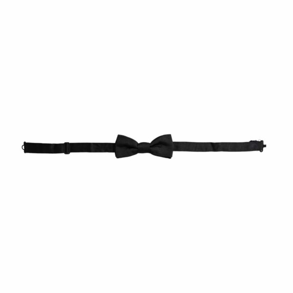 Dolce & Gabbana Black Silk Adjustable Neck Men Bow Tie