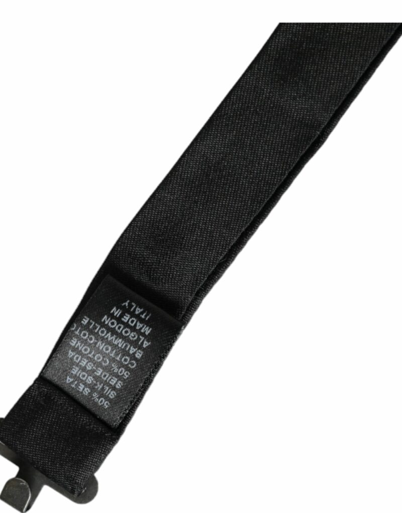 Dolce & Gabbana Dark Gray Silk Adjustable Neck Men Bow Tie - Image 5
