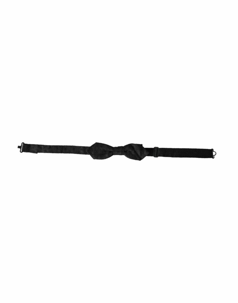 Dolce & Gabbana Black Silk Fantasy Adjustable Neck Men Bow Tie - Image 2