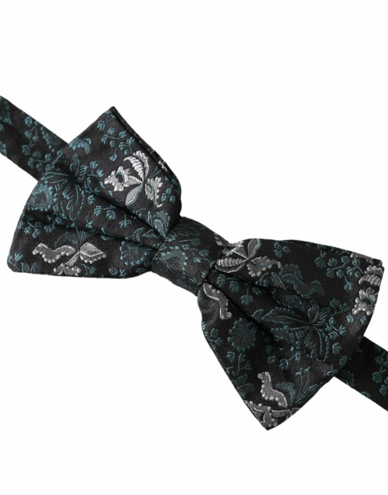 Dolce & Gabbana Multicolor Fantasy Floral Silk Adjustable Neck Men Bow Tie - Image 3