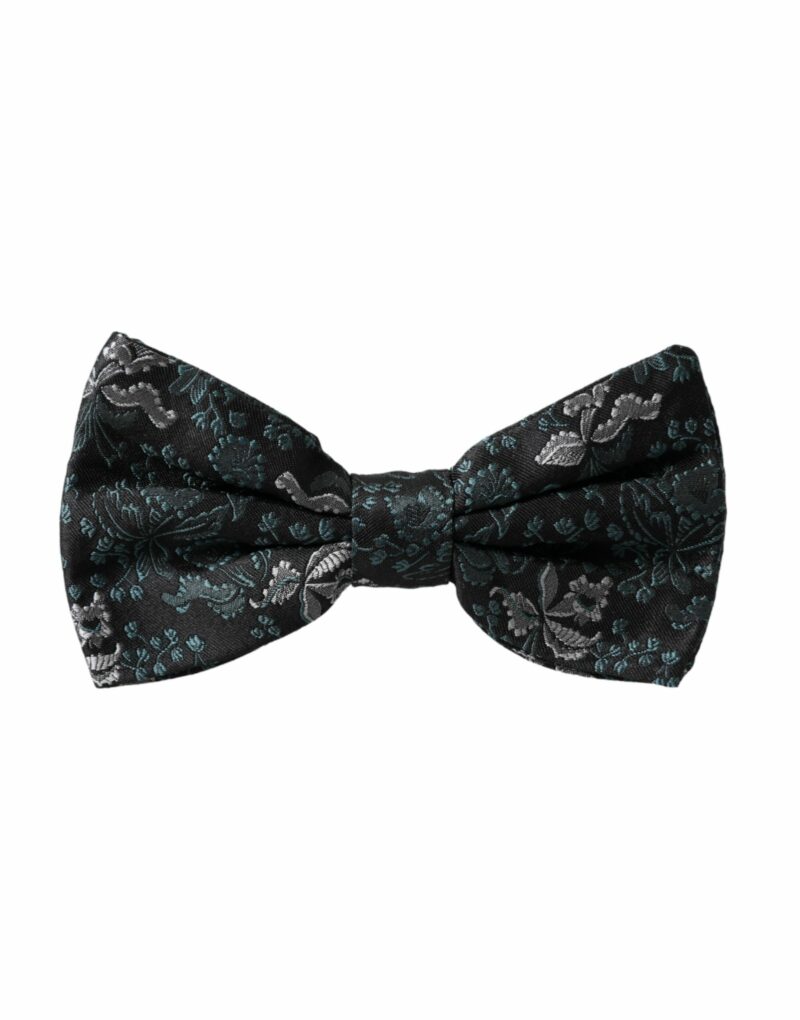 Dolce & Gabbana Multicolor Fantasy Floral Silk Adjustable Neck Men Bow Tie - Image 4