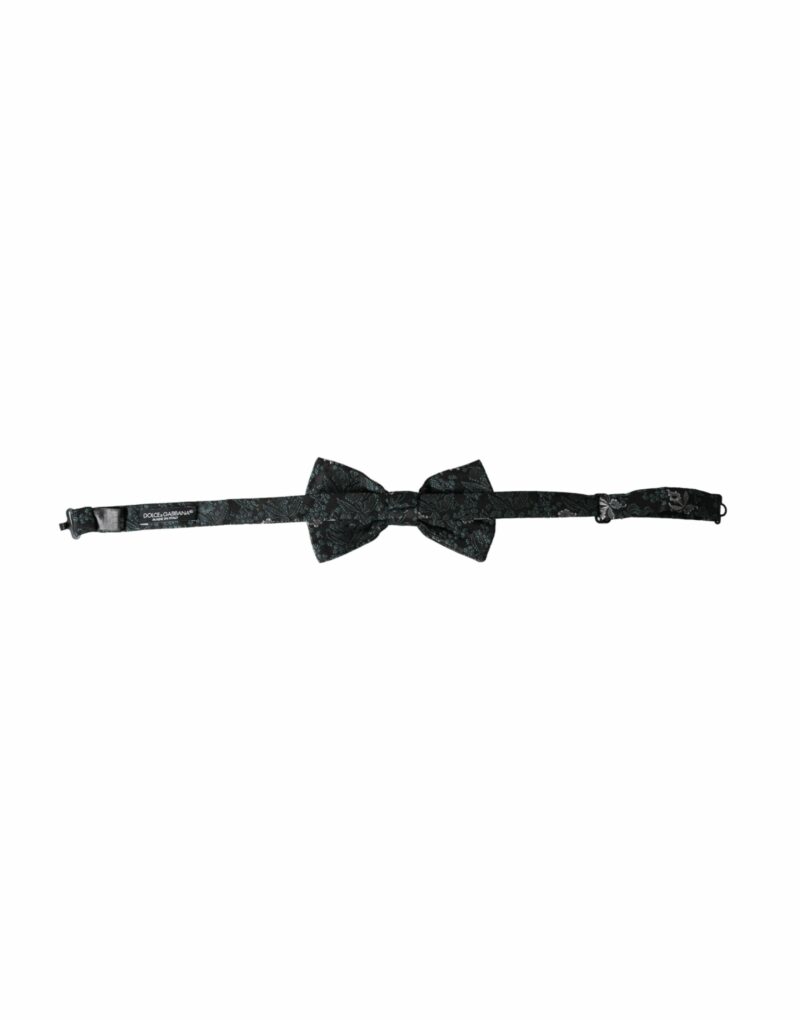 Dolce & Gabbana Multicolor Fantasy Floral Silk Adjustable Neck Men Bow Tie - Image 5