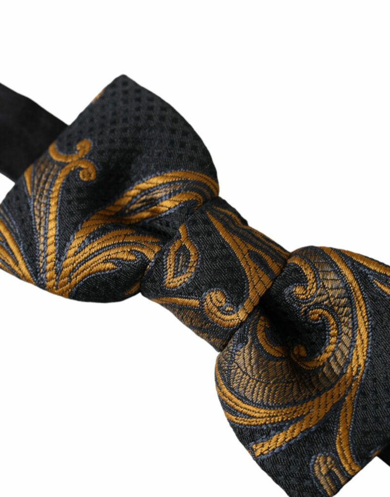 Dolce & Gabbana Multicolor Jacquard Adjustable Neck Men Bow Tie - Image 3