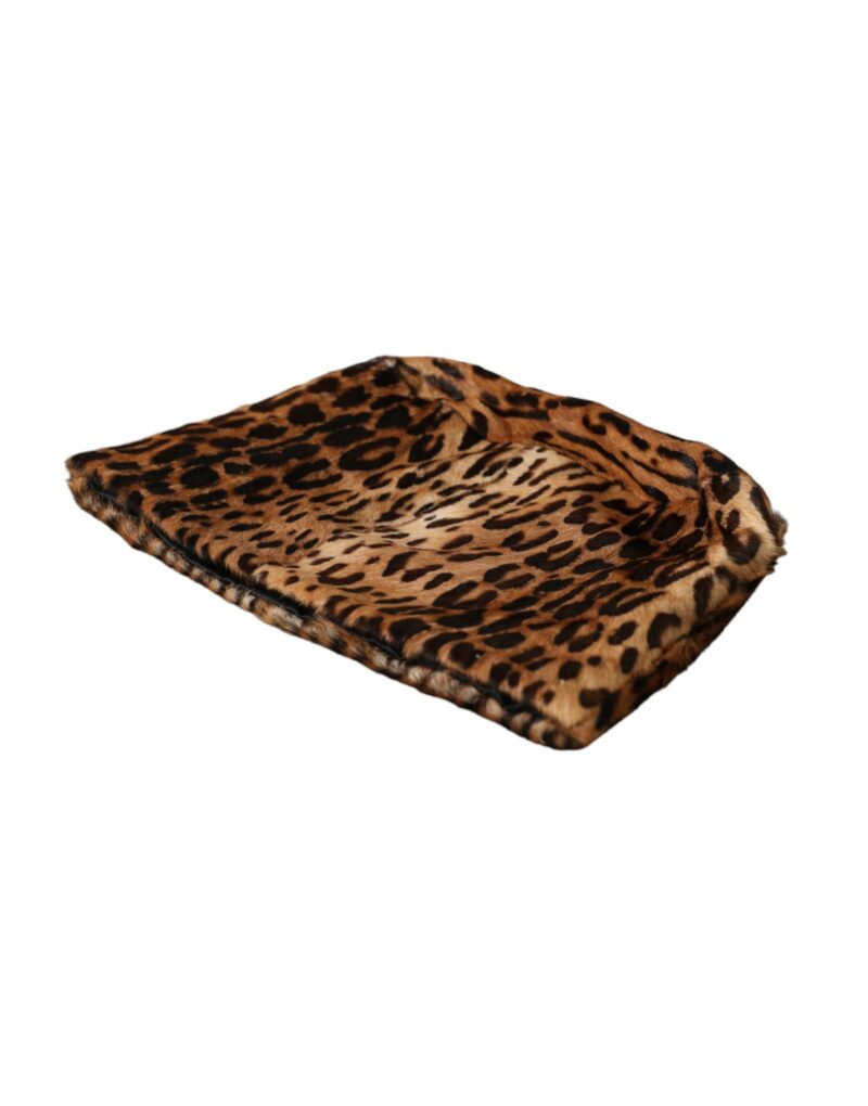 Dolce & Gabbana Brown Leopard Fur Women Bucket Hat - Image 7