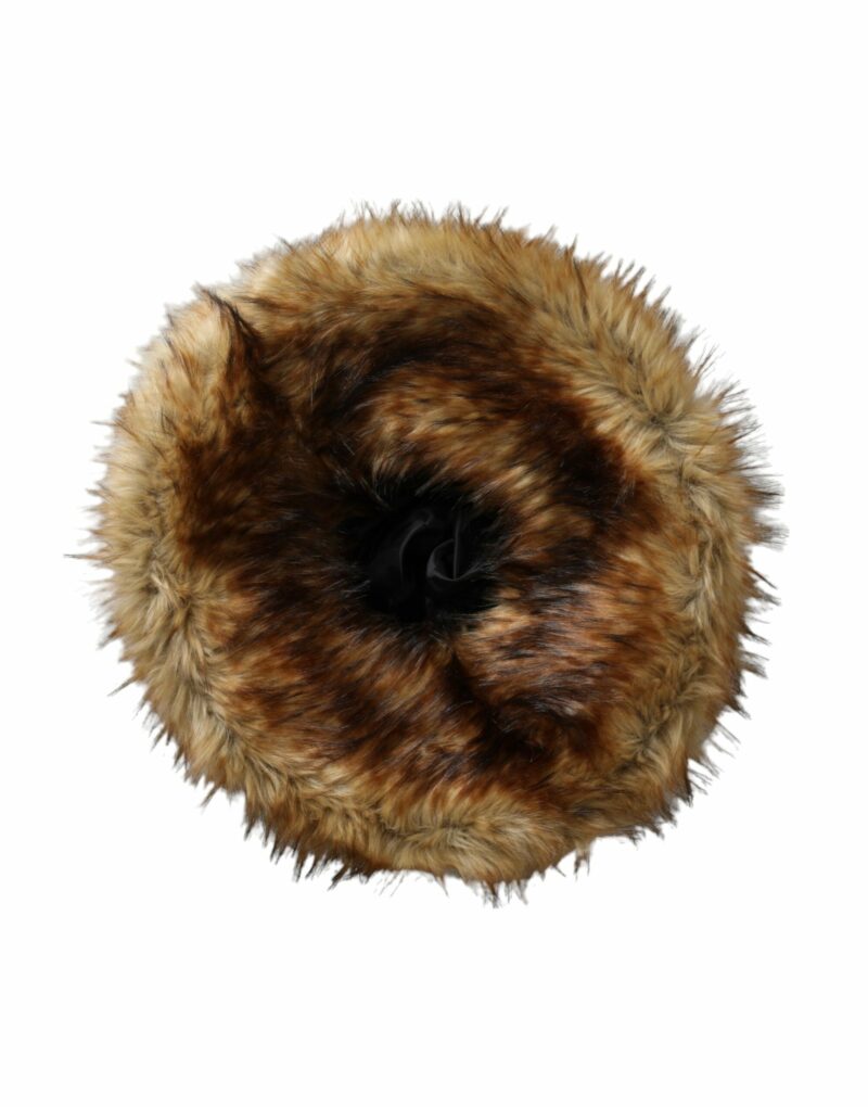 Dolce & Gabbana Brown Modacrylic Faux Fur Bucket Hat - Image 5