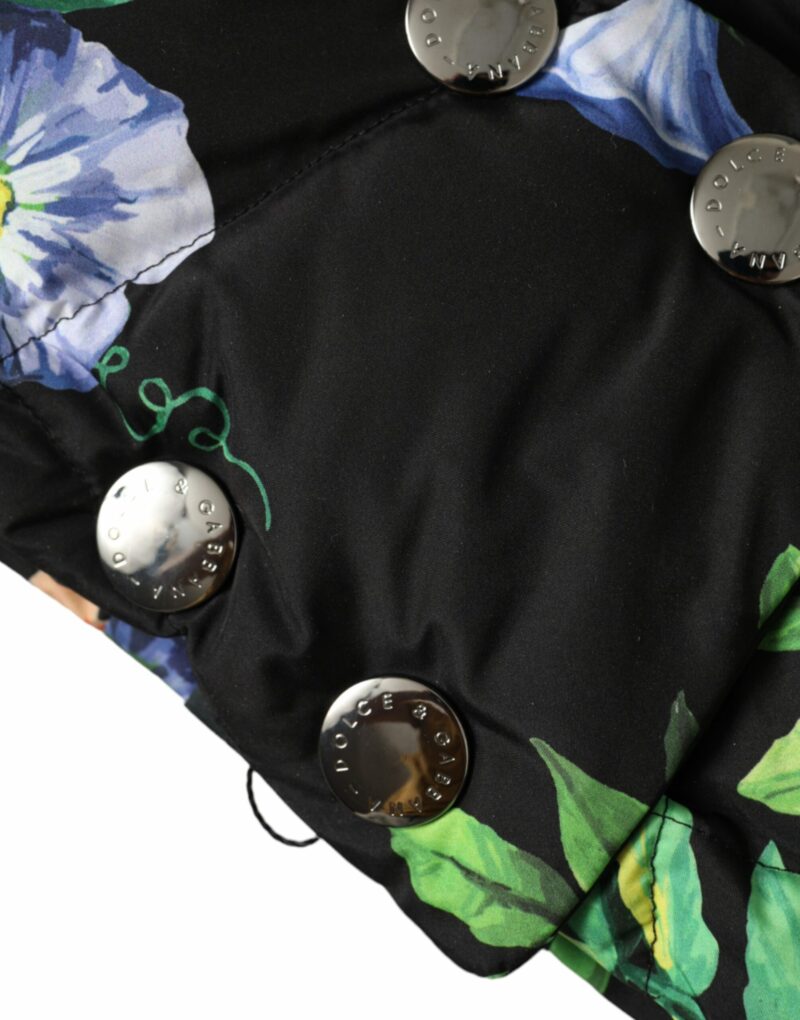 Dolce & Gabbana Black Floral Print Whole Head Wrap Hat - Image 6