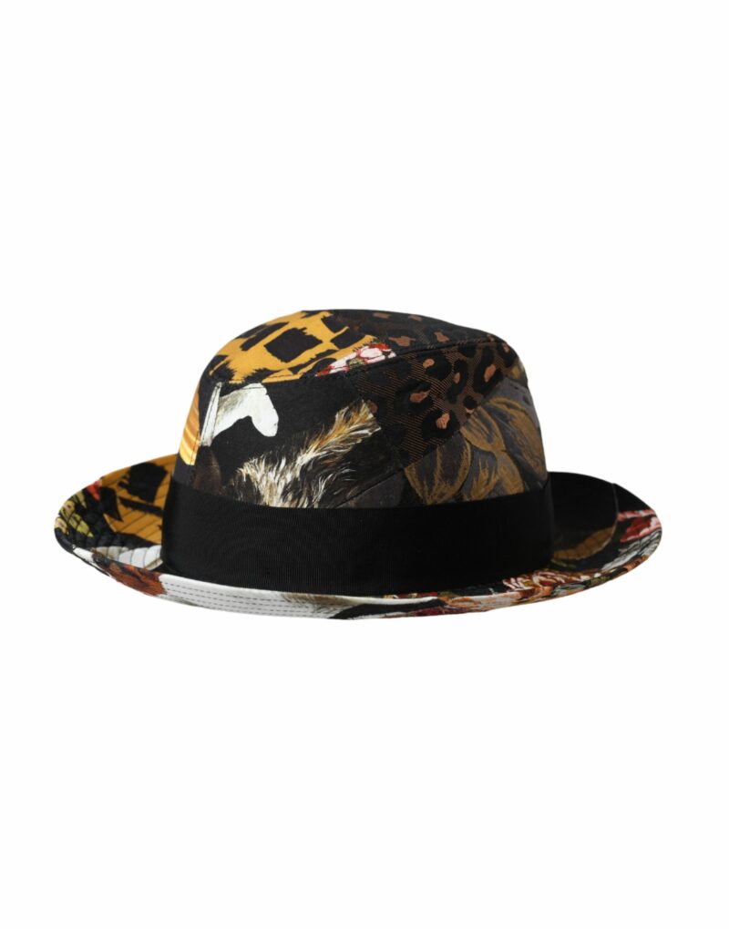 Dolce & Gabbana Multicolor Patchwork Women Fedora Wide Brim Hat - Image 2