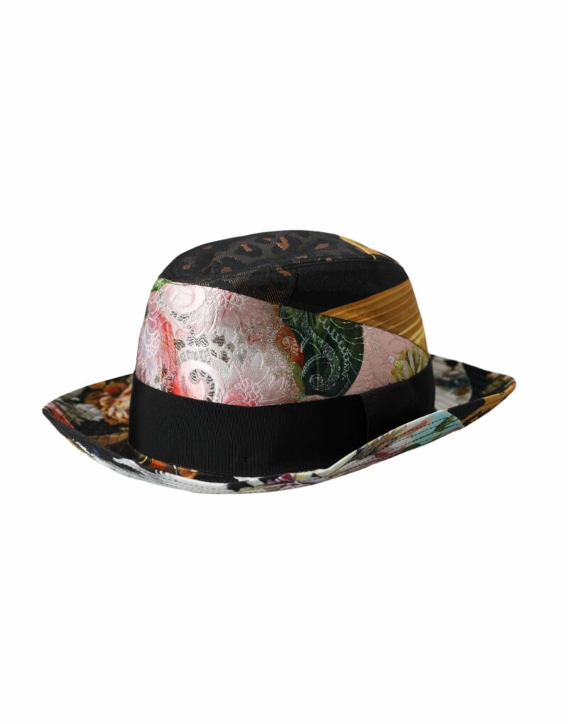 Dolce & Gabbana Multicolor Patchwork Women Fedora Wide Brim Hat - Image 3