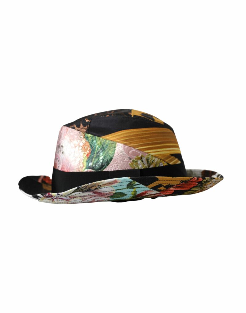 Dolce & Gabbana Multicolor Patchwork Women Fedora Wide Brim Hat - Image 4
