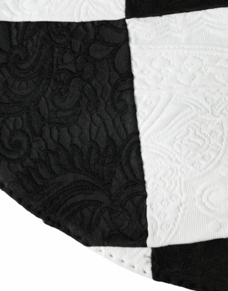Dolce & Gabbana Black White Checkered Wide Brim Floppy Hat - Image 5