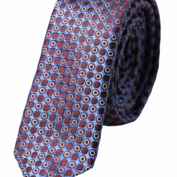 Dolce & Gabbana Blue Purple Patterned Silk Adjustable Men Tie